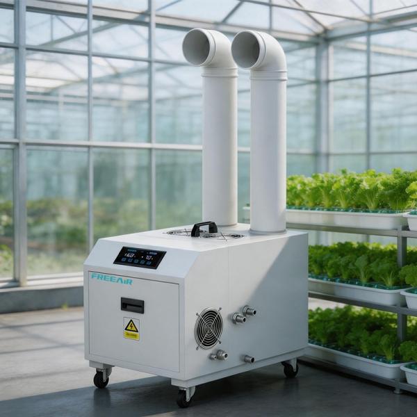 FREEAIR 15kg/h Metal Material Industrial Ultrasonic Humidifier Smart Mist Maker for Mushroom and Poultry Have Water Filter