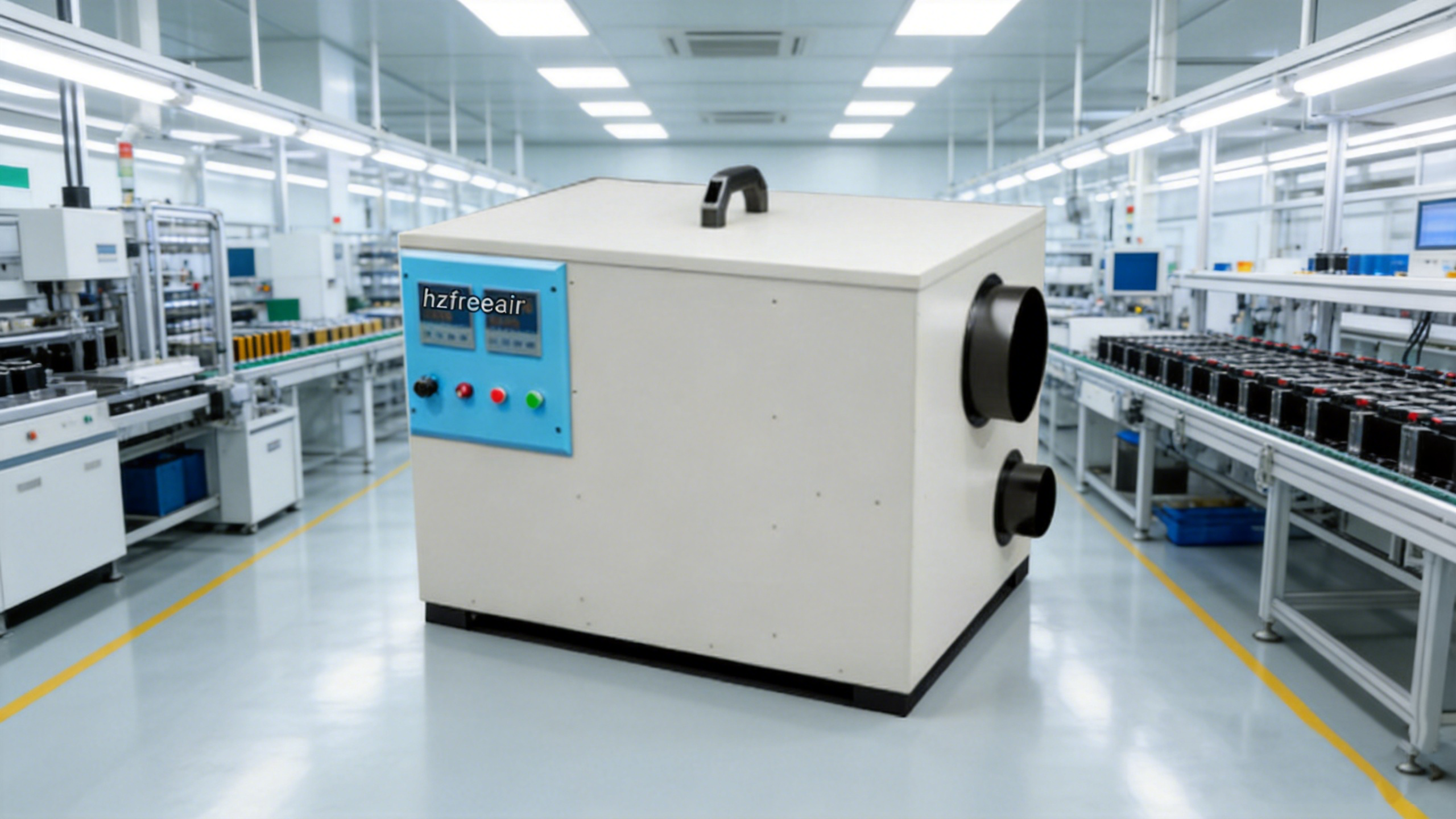 FL-R400 Desiccant Dehumidifier With Honeycomb Silica Gel and Internal AntiCorrosion Materials for Rapid Dehumidification in Hospitals